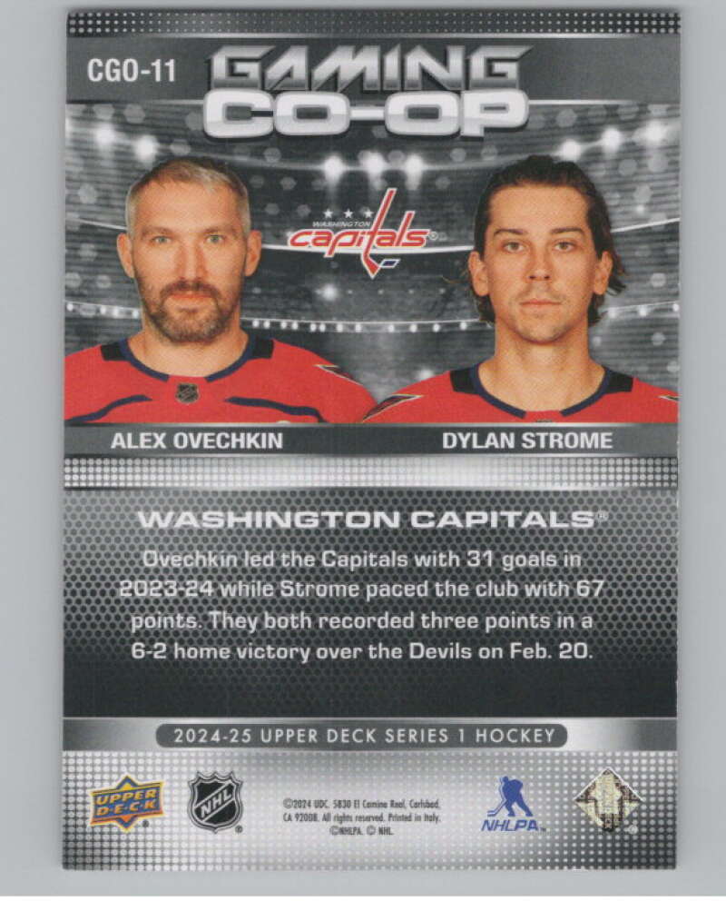 2024-25 Upper Deck Gaming Co-Op #CGO-11 Alex Ovechkin/Dylan Strome  V102310 Image 2