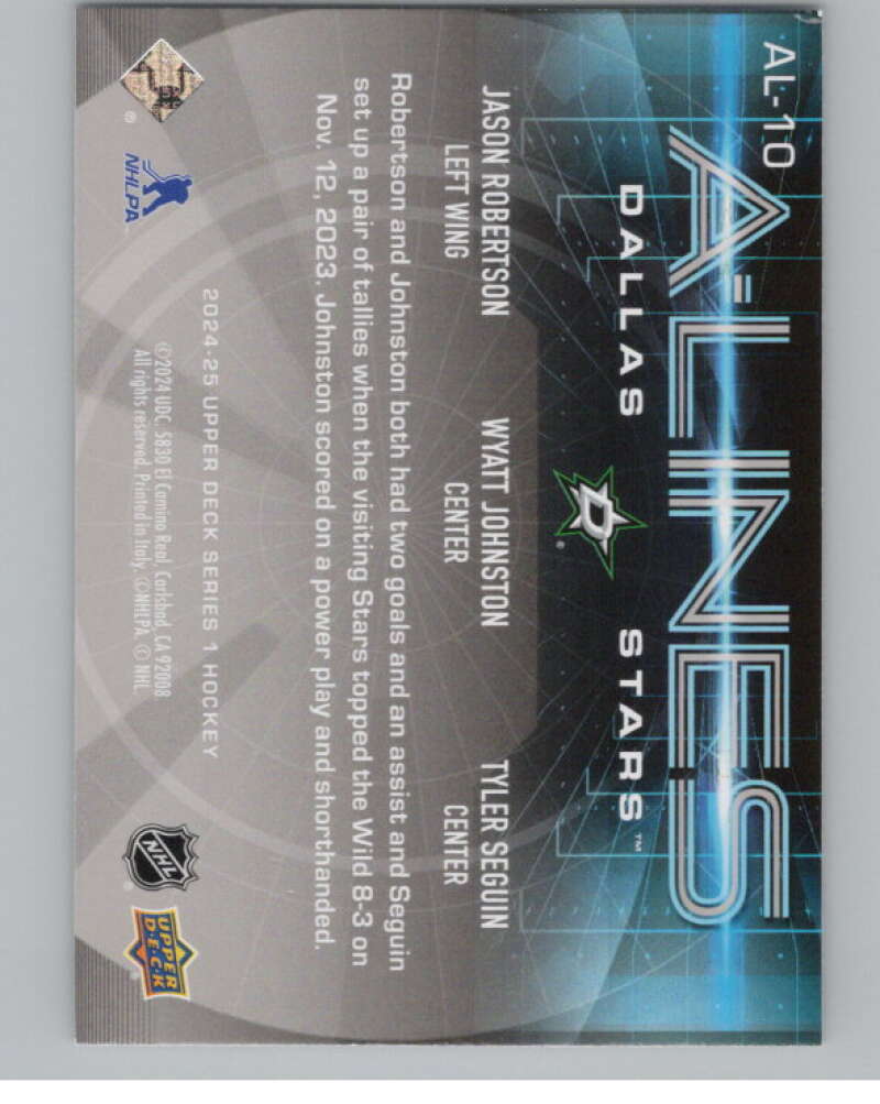 2024-25 Upper Deck A-Lines #AL-10 Jason Robertson/Wyatt Johnston/Seguin  V102320 Image 2