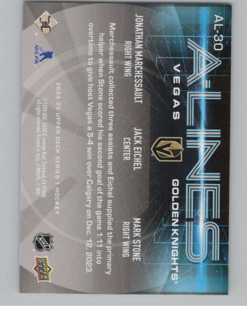 2024-25 Upper Deck A-Lines #AL-30 Marchessault/Jack Eichel/Mark Stone  V102325 Image 2