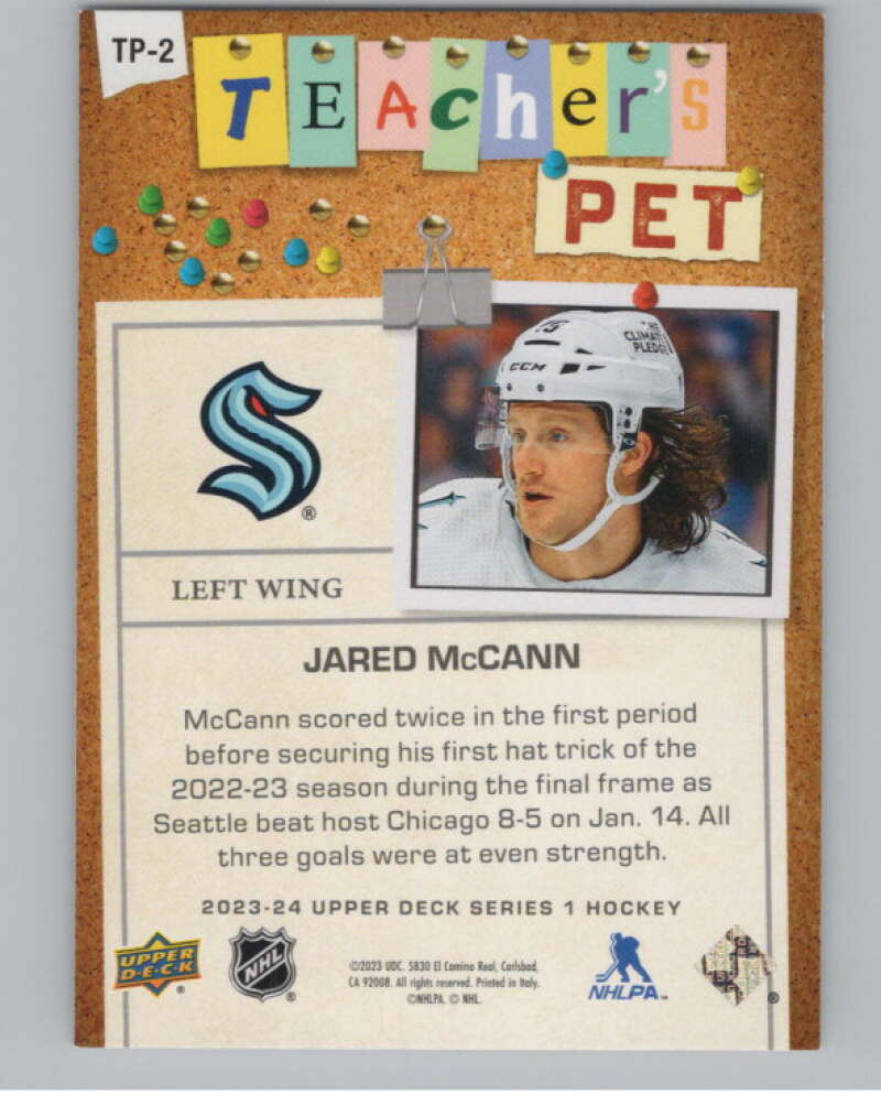 2023-24 Upper Deck Teachers Pet #TP-2 Jared McCann  Seattle Kraken  V102327 Image 2