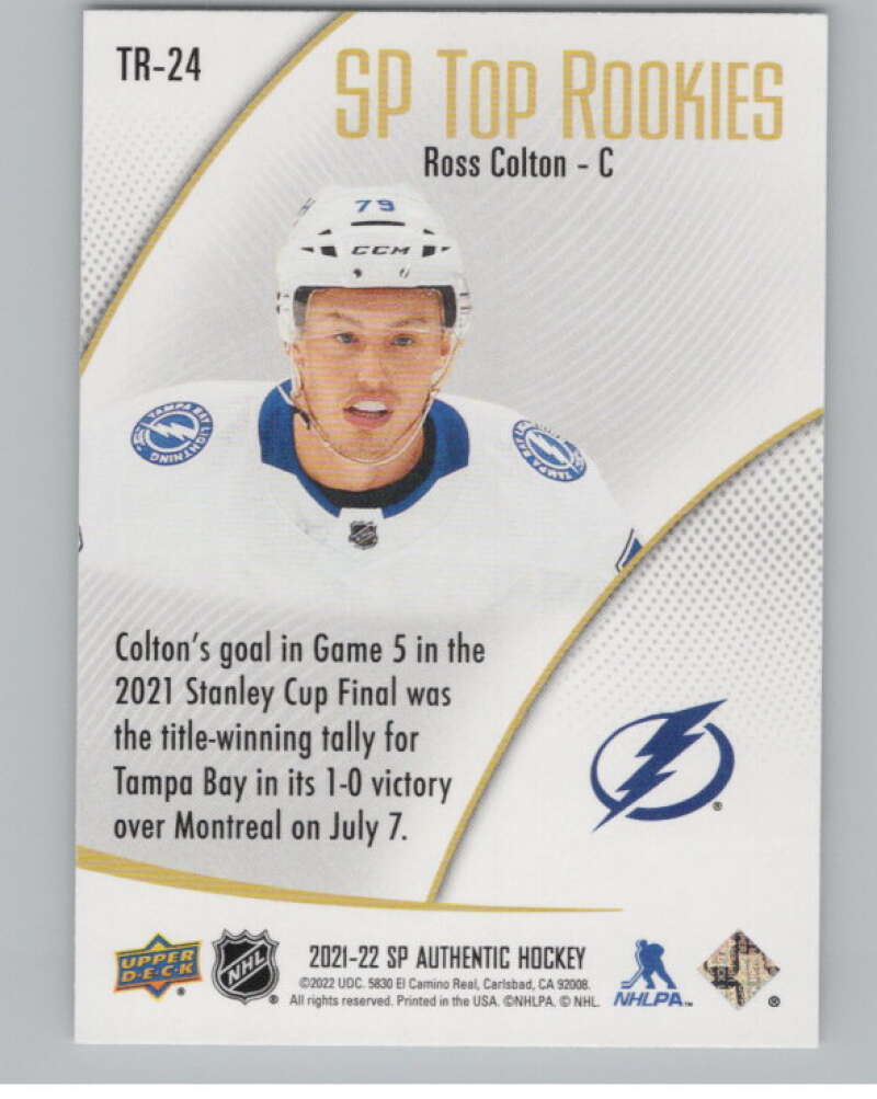 2021-22 SP Authentic Top Rookies #TR-24 Ross Colton Lightning  V102348 Image 2