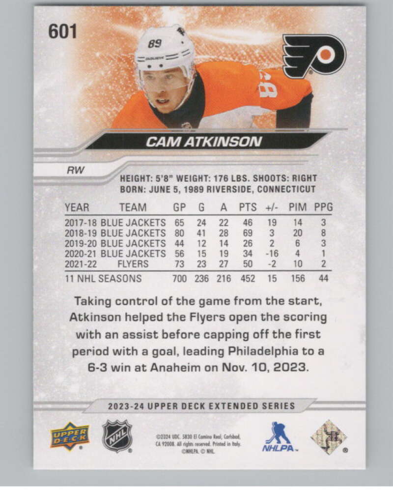2023-24 Upper Deck Extended Series Outburst #601 Cam Atkinson  V102421 Image 2
