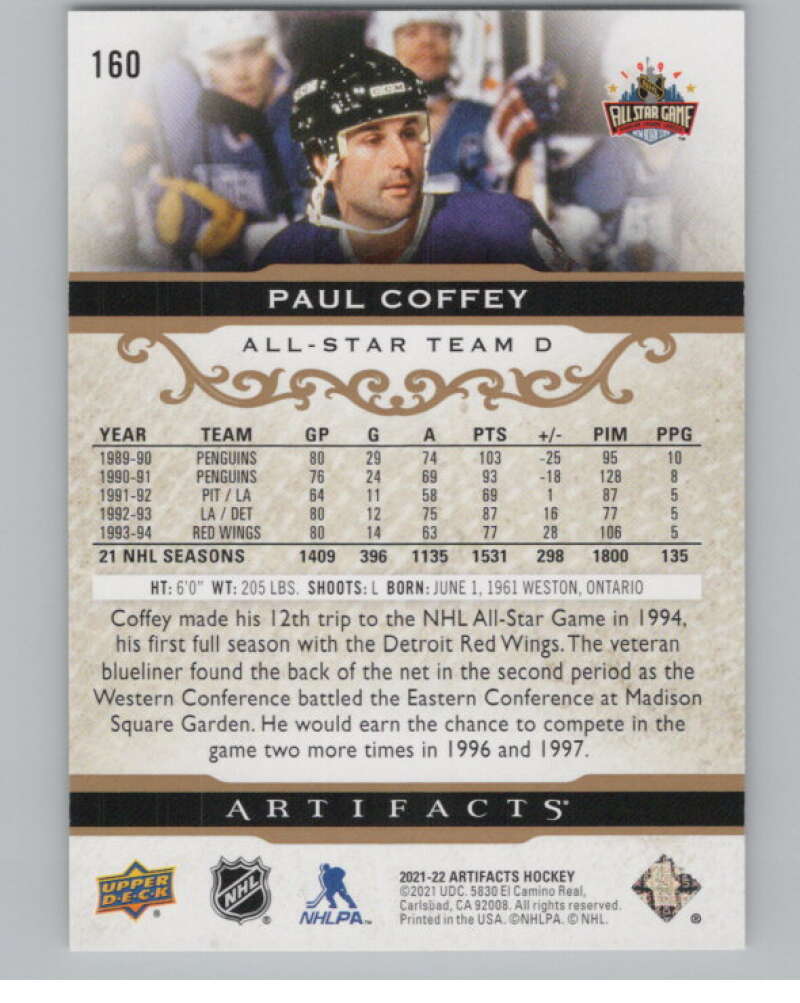 2021-22 Upper Deck Artifacts Rose Gold #160 Paul Coffey  All Star Team  V102477 Image 2