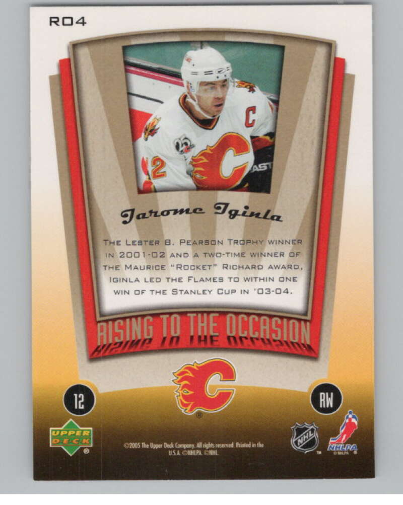 2005-06 Upper Deck MVP Rising to the Occasion #RO4 Jarome Iginla  V102486 Image 2