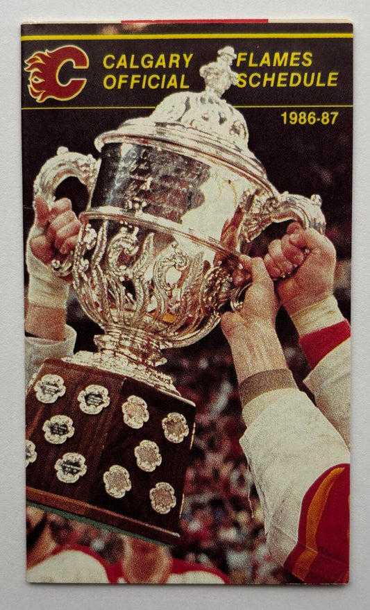 Calgary Flames 1986-87 Official Hockey Team Pocket Schedule V102492 Image 1