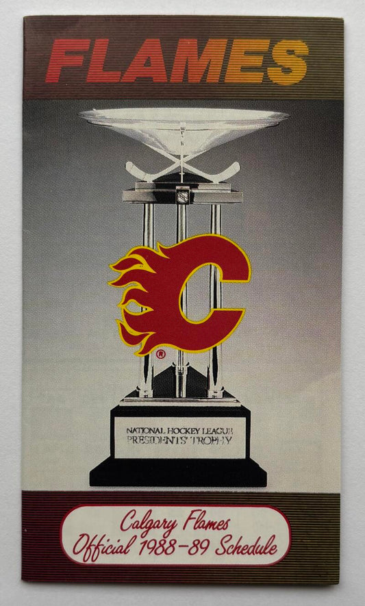 Calgary Flames 1988-89 Official Hockey Team Pocket Schedule V102493 Image 1