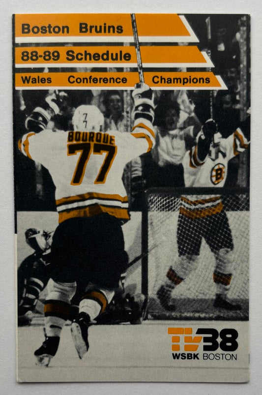 Boston Bruins 1988-89 Official Hockey Team Pocket Schedule V102494 Image 1