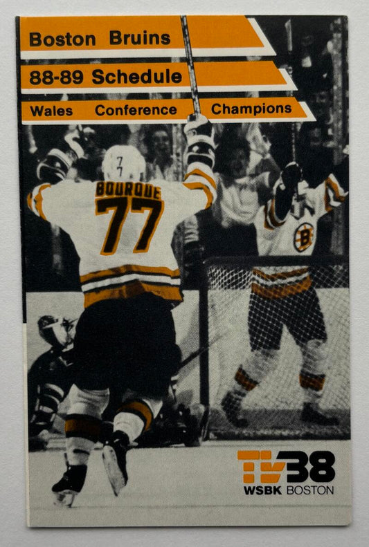 Boston Bruins 1988-89 Official Hockey Team Pocket Schedule V102495 Image 1