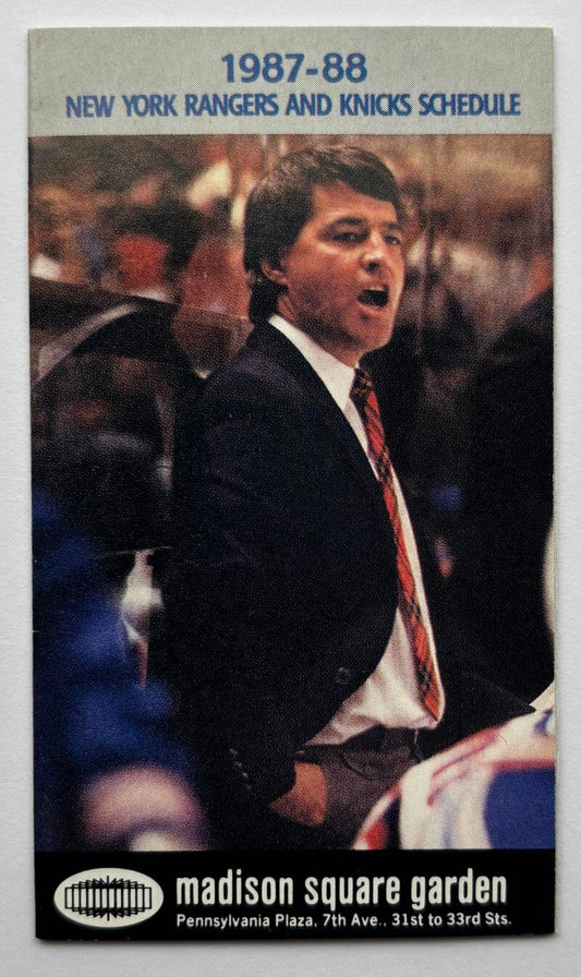 New York Rangers 1987-88 Official Hockey Team Pocket Schedule V102502 Image 1