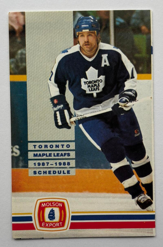 Toronto Maple Leafs 1987-88 Official Hockey Team Pocket Schedule V102503 Image 1