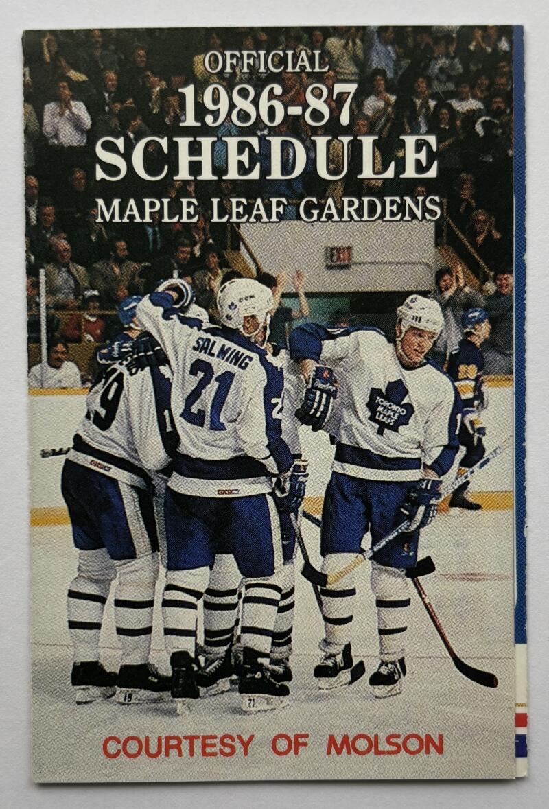 Toronto Maple Leafs 1986-87 Official Hockey Team Pocket Schedule V102506 Image 1