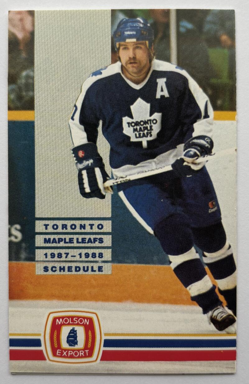 Toronto Maple Leafs 1987-88 Official Hockey Team Pocket Schedule V102507 Image 2