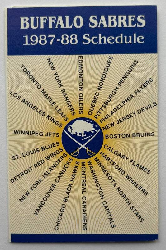 Buffalo Sabres 1987-88 Official Hockey Team Pocket Schedule V102508 Image 1