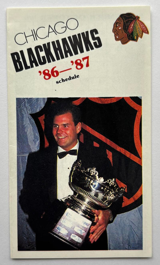 Chicago Blackhawks 1986-87 Official Hockey Team Pocket Schedule V102510 Image 1
