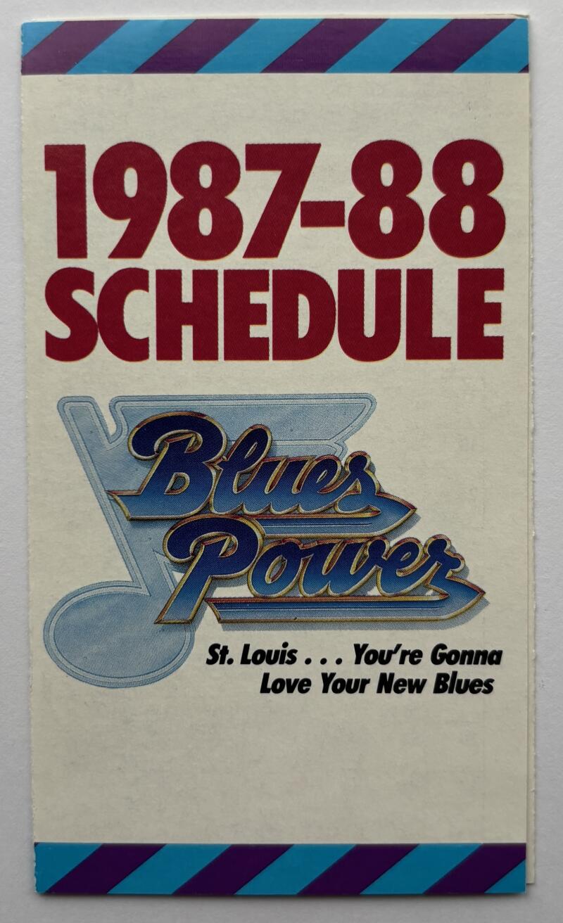 St>Louis Blues 1987-88 Official Hockey Team Pocket Schedule V102516 Image 1