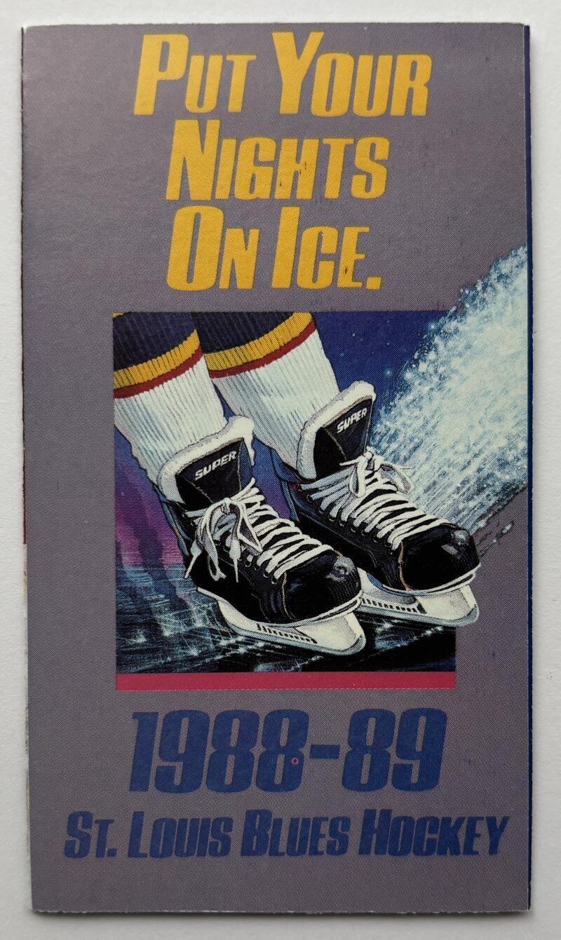 St>Louis Blues 1988-89 Official Hockey Team Pocket Schedule V102517 Image 1