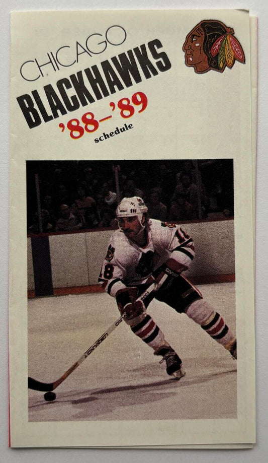Chicago Blackhawks 1988-89 Official Hockey Team Pocket Schedule V102522 Image 1
