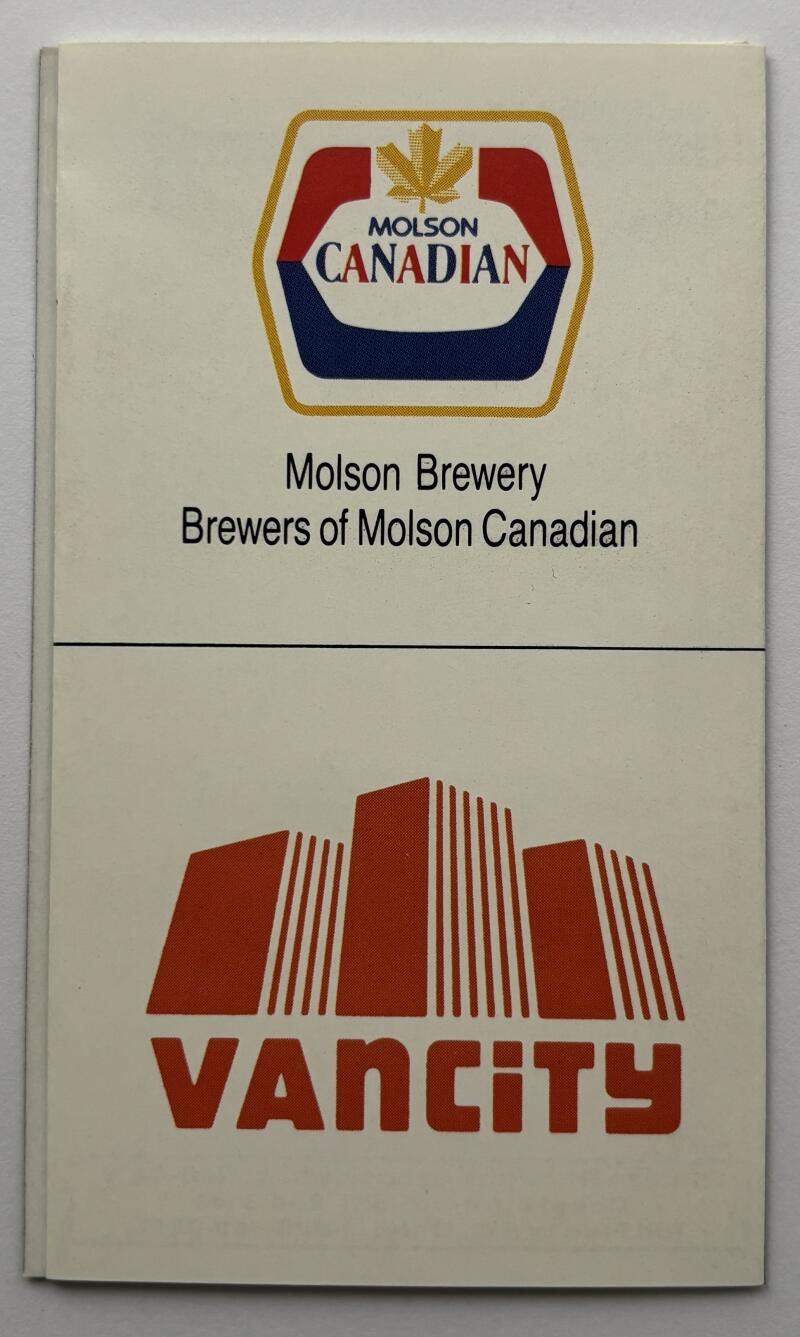 Vancouver Canucks 1987-88 Official Hockey Team Pocket Schedule V102525 Image 2