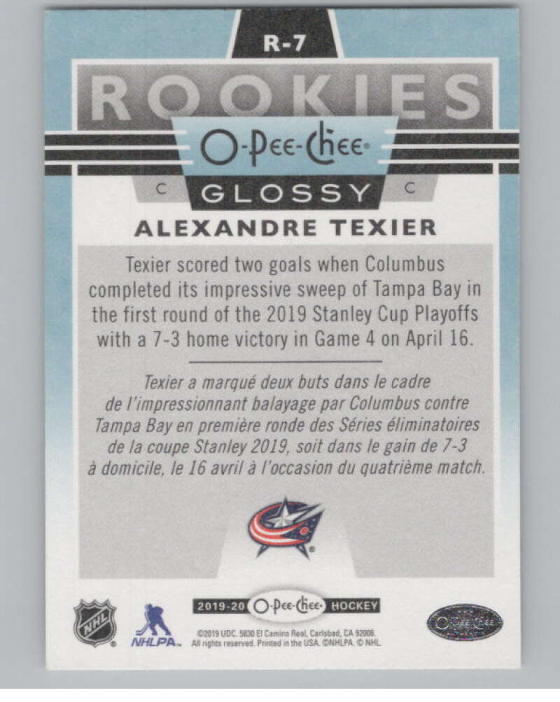 2019-20 Upper Deck OPC Glossy Rookies #R-7 Alexandre Texier  V102531 Image 2