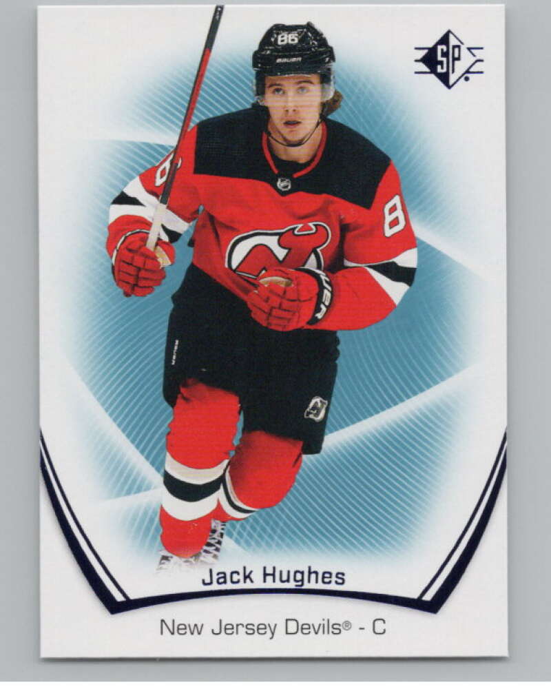 2021-22 SP Blue #49 Jack Hughes  New Jersey Devils  V102619 Image 1