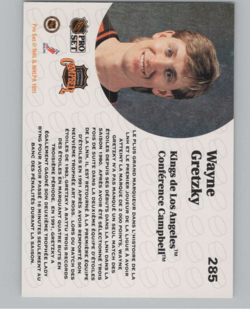 1991-92 Pro Set #285 Wayne Gretzky AS  Los Angeles Kings  V102624 Image 2
