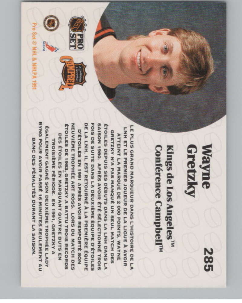 1991-92 Pro Set #285 Wayne Gretzky AS  Los Angeles Kings  V102625 Image 2