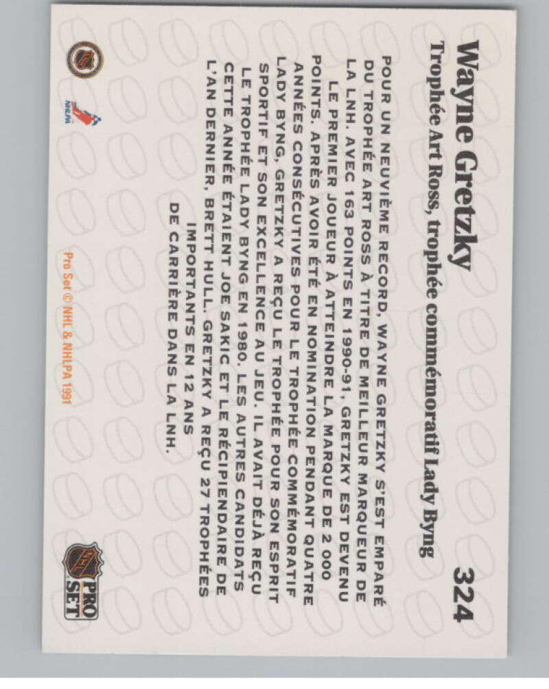 1991-92 Pro Set #324 Wayne Gretzky  Los Angeles Kings  V102626 Image 2