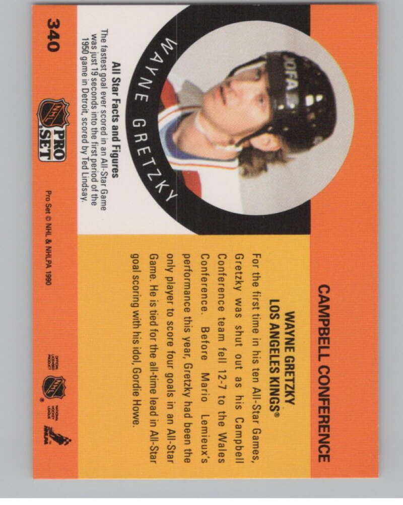 1990-91 Pro Set #340 Wayne Gretzky AS  Los Angeles Kings  V102631 Image 2