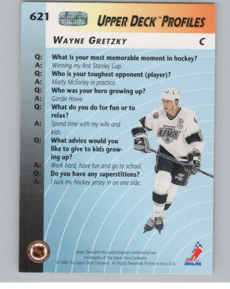 1992-93 Upper Deck #621 Wayne Gretzky PRO  Los Angeles Kings  V102632 Image 2