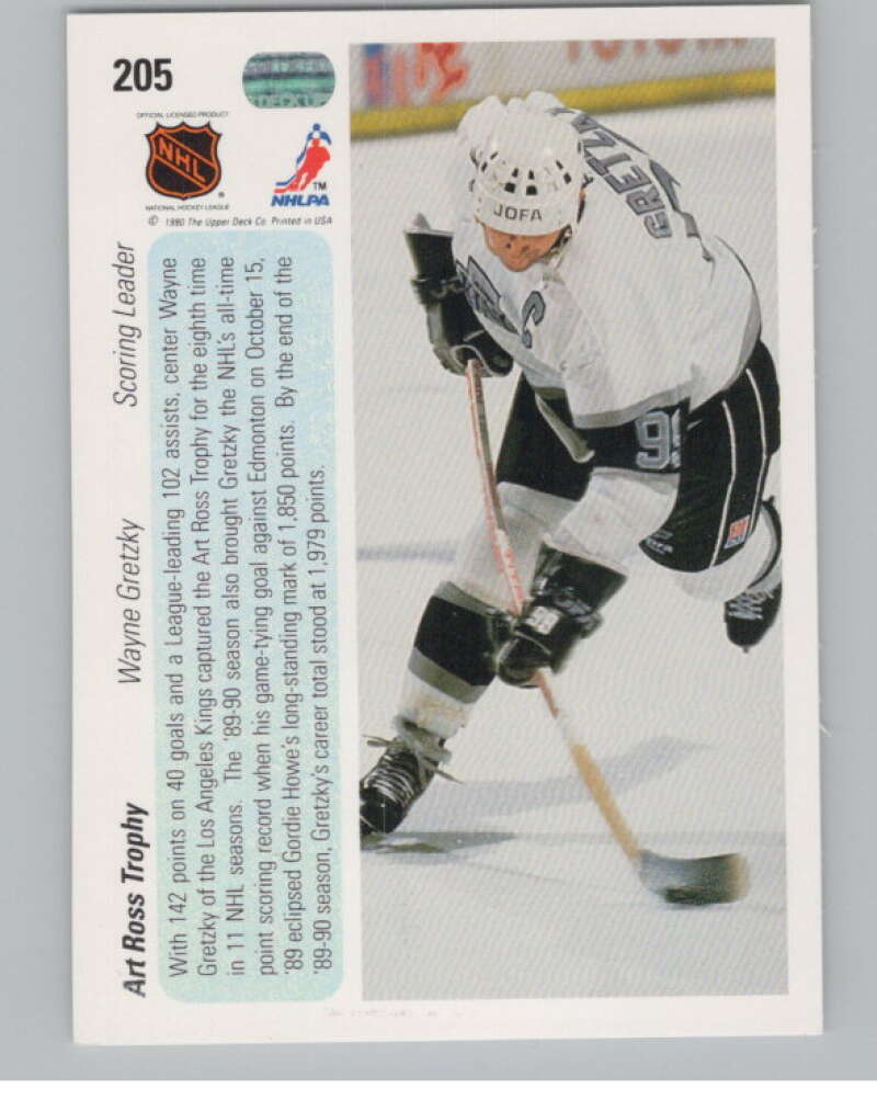 1990-91 Upper Deck #205 Wayne Gretzky  Los Angeles Kings  V102633 Image 2