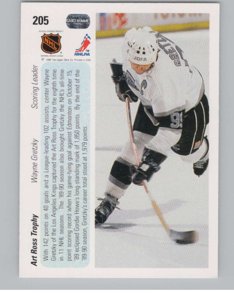 1990-91 Upper Deck #205 Wayne Gretzky  Los Angeles Kings  V102634 Image 2
