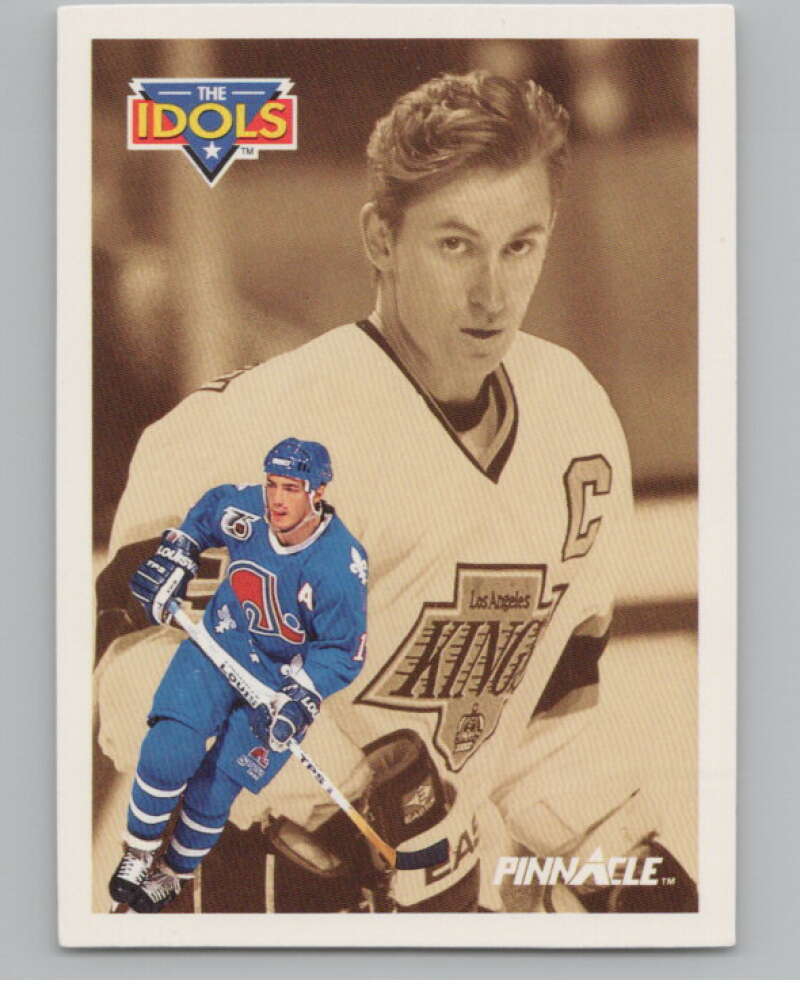 1991-92 Pinnacle #381 Joe Sakic/Wayne Gretzky  Quebec Nordiques  V102636 Image 1