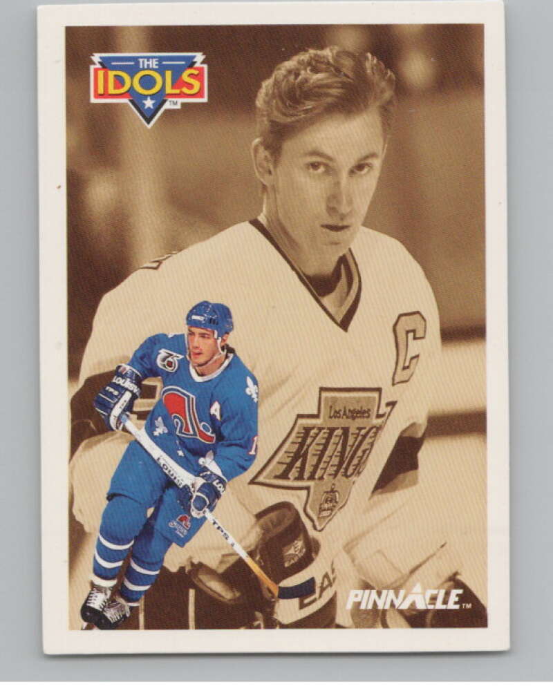 1991-92 Pinnacle #381 Joe Sakic/Wayne Gretzky  Quebec Nordiques  V102637 Image 1