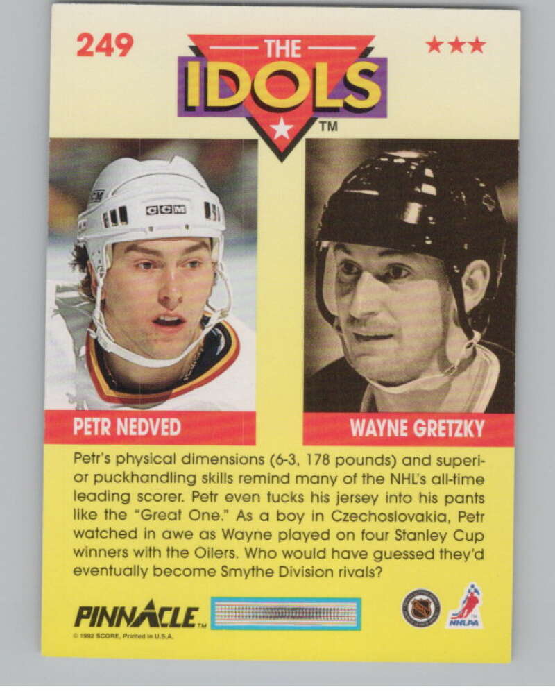 1992-93 Pinnacle #249 Petr Nedved/Wayne Gretzky  Vancouver Canucks  V102638 Image 2