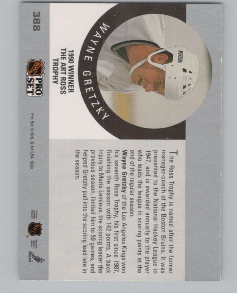 1990-91 Pro Set #388 Wayne Gretzky  Los Angeles Kings  V102647 Image 2