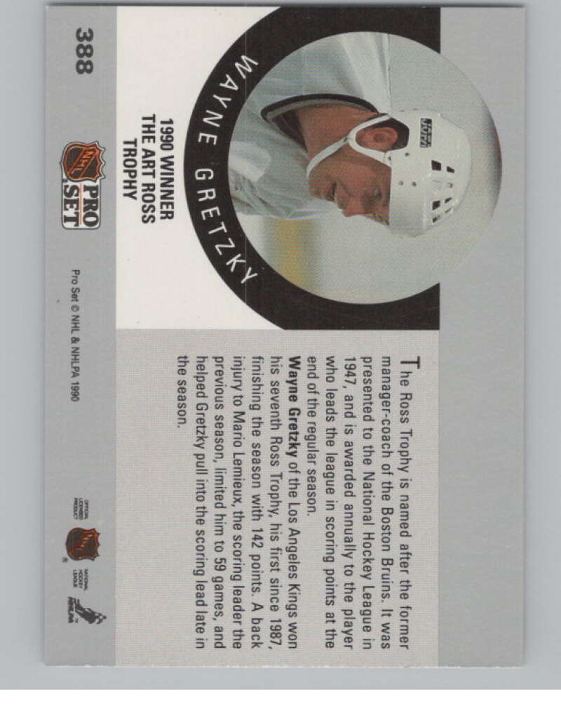 1990-91 Pro Set #388 Wayne Gretzky  Los Angeles Kings  V102648 Image 2
