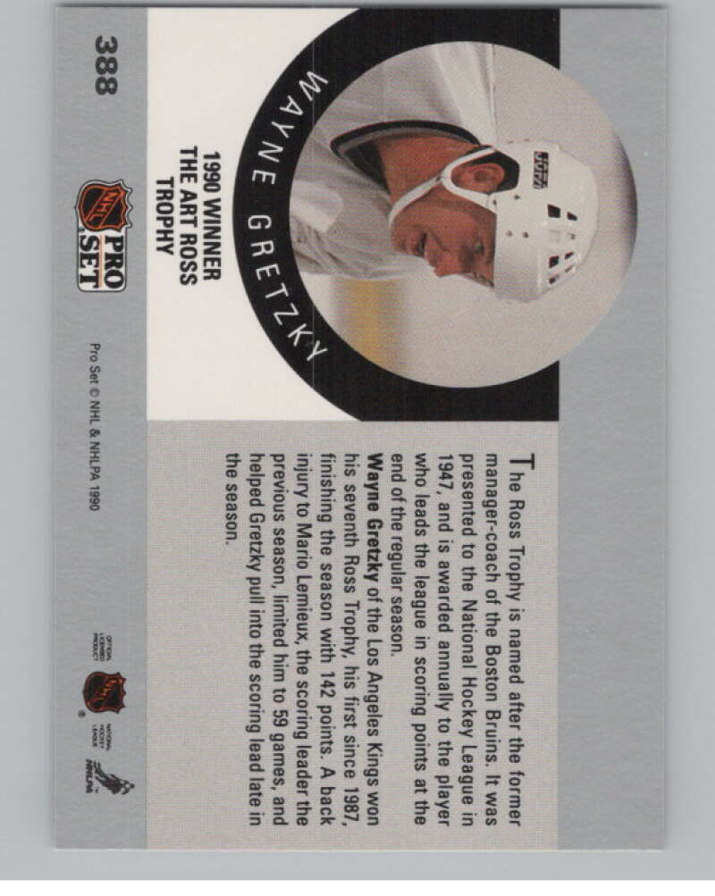 1990-91 Pro Set #388 Wayne Gretzky  Los Angeles Kings  V102649 Image 2