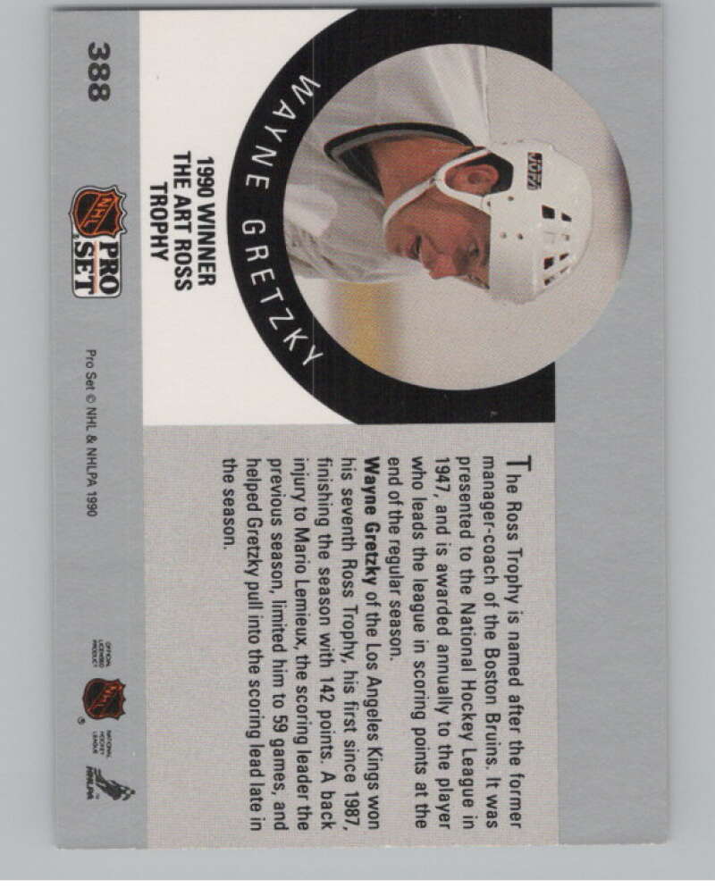 1990-91 Pro Set #388 Wayne Gretzky  Los Angeles Kings  V102651 Image 2