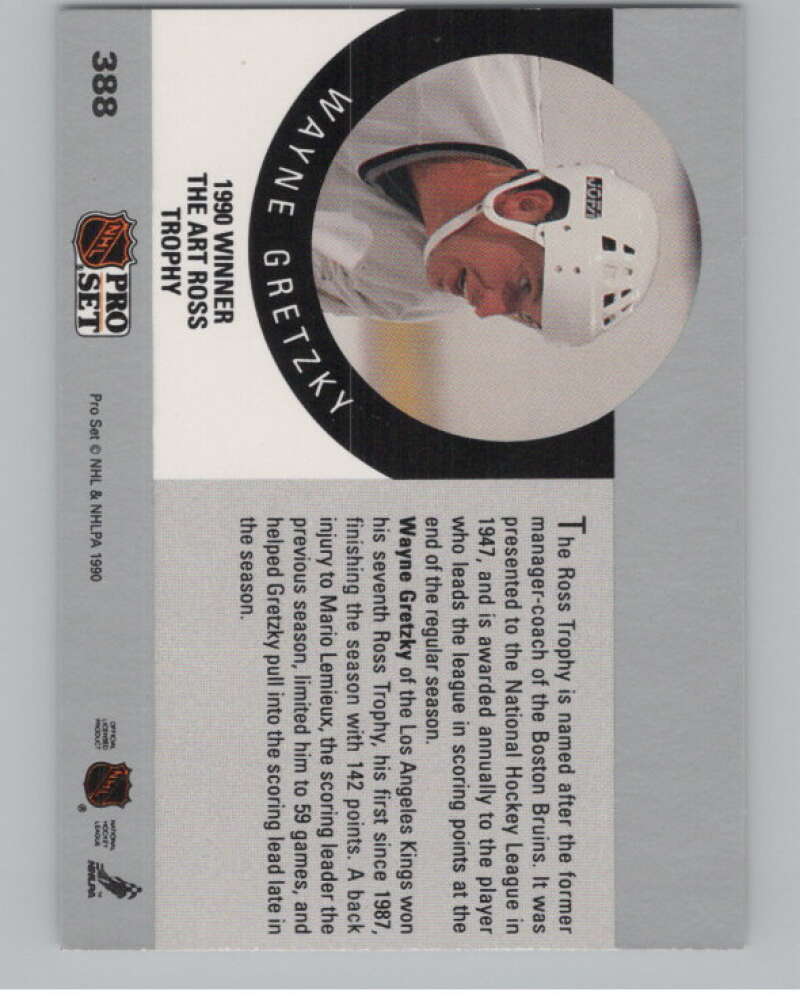 1990-91 Pro Set #388 Wayne Gretzky  Los Angeles Kings  V102655 Image 2