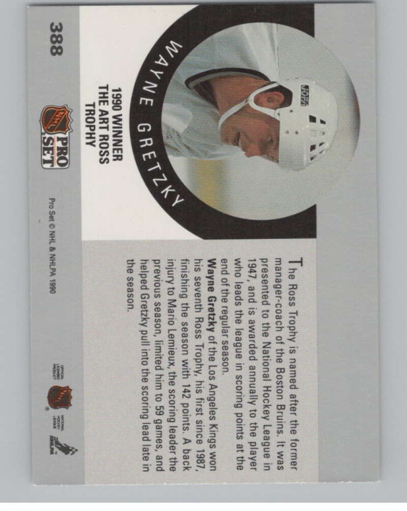 1990-91 Pro Set #388 Wayne Gretzky  Los Angeles Kings  V102659 Image 2