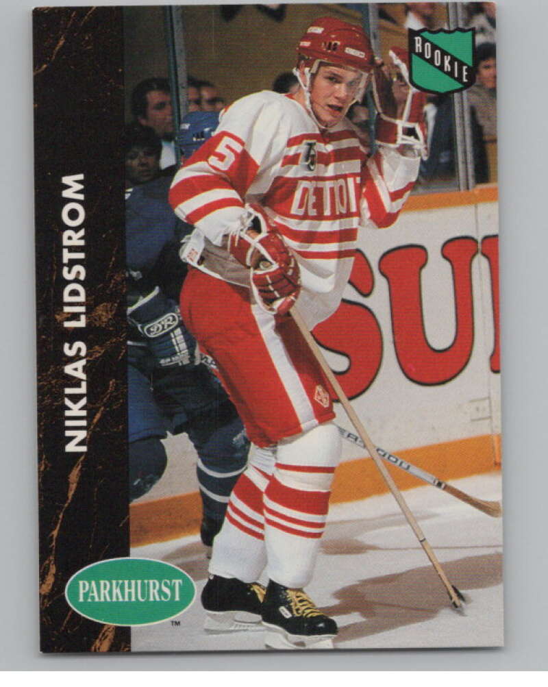 1991-92 Parkhurst #37 Nicklas Lidstrom  RC Rookie Detroit Red Wings  V102697 Image 1