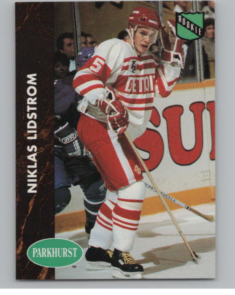 1991-92 Parkhurst #37 Nicklas Lidstrom  RC Rookie Detroit Red Wings  V102698 Image 1