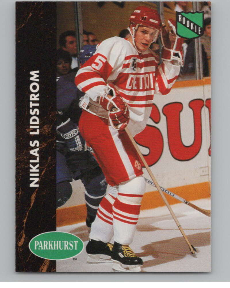 1991-92 Parkhurst #37 Nicklas Lidstrom  RC Rookie Detroit Red Wings  V102699 Image 1