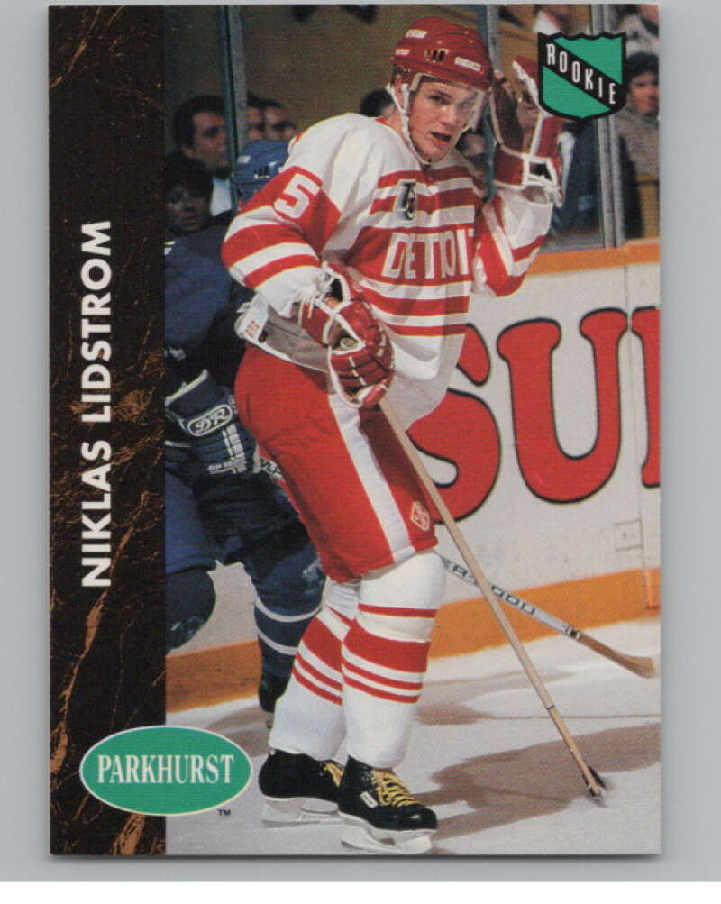 1991-92 Parkhurst #37 Nicklas Lidstrom  RC Rookie Detroit Red Wings  V102700 Image 1