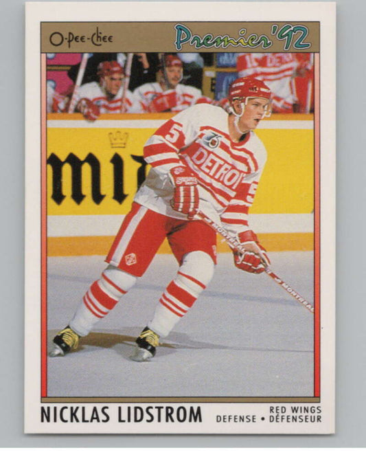 1991-92 OPC Premier #117 Nicklas Lidstrom  RC Rookie Detroit Red Wings  V102704 Image 1