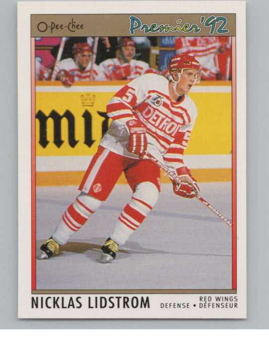 1991-92 OPC Premier #117 Nicklas Lidstrom  RC Rookie Detroit Red Wings  V102705 Image 1