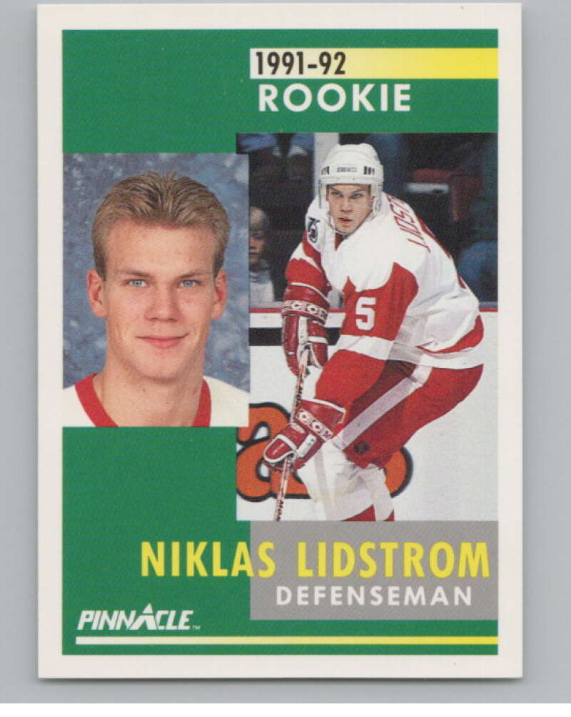 1991-92 Pinnacle #320 Nicklas Lidstrom  RC Rookie Detroit Red Wings  V102709 Image 1