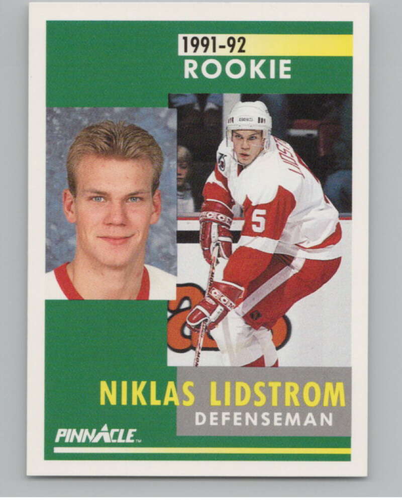 1991-92 Pinnacle #320 Nicklas Lidstrom  RC Rookie Detroit Red Wings  V102710 Image 1