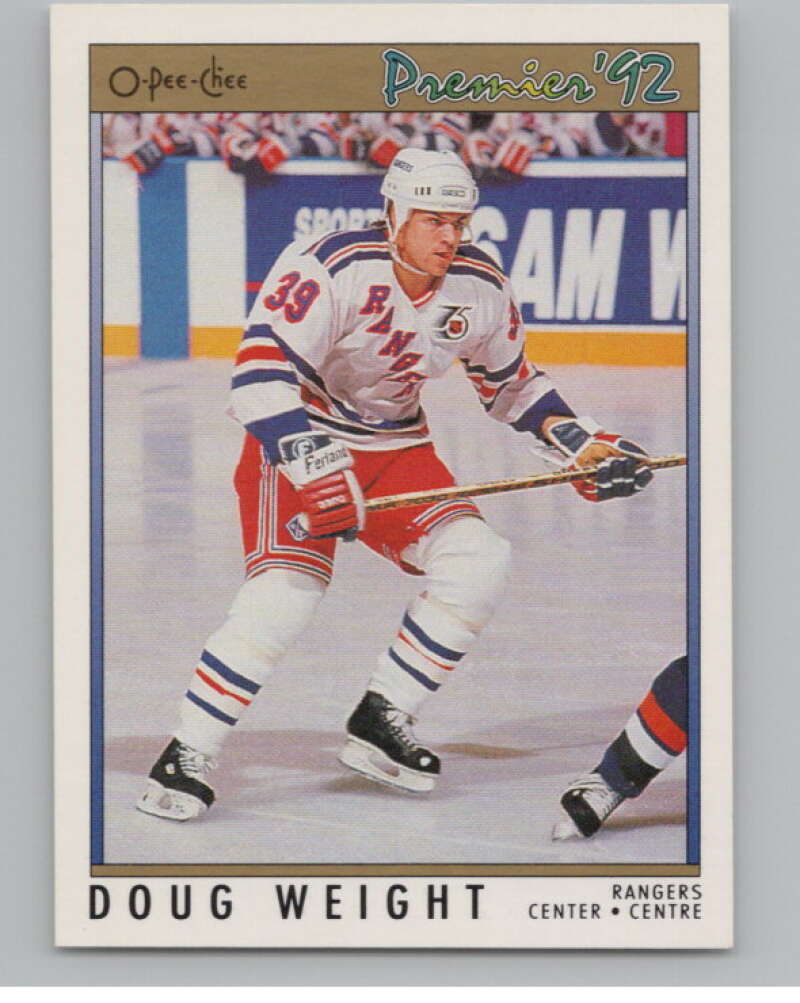1991-92 OPC Premier #32 Doug Weight  RC Rookie New York Rangers  V102719 Image 1