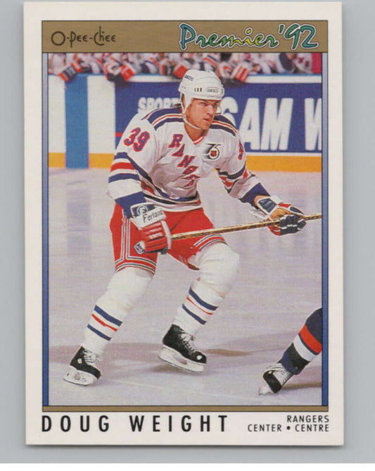 1991-92 OPC Premier #32 Doug Weight  RC Rookie New York Rangers  V102719 Image 1